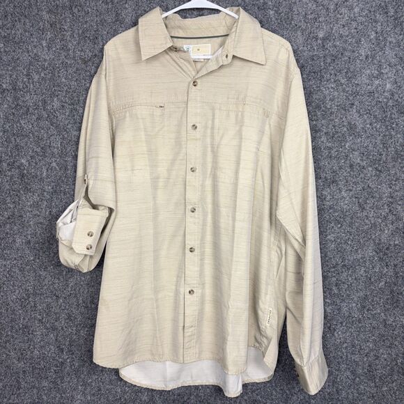 Exofficio Shirt Mens XL Beige Outdoors Roll Tab sleeves casual - Picture 1 of 7